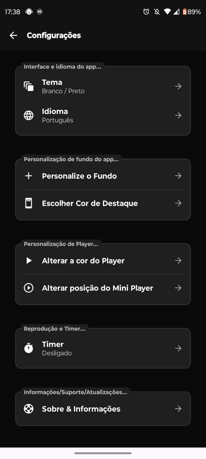 Sonus Wave - Configuracoes